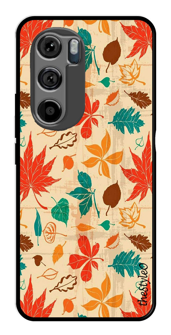 Autumn leaves Metal Mobile Case for Moto Edge 30 (Design No -55)