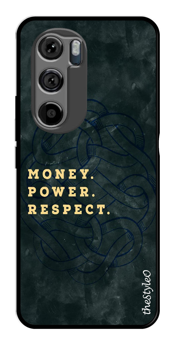 Money Power Respect Metal Mobile Case for Moto Edge 30 (Design No -79)