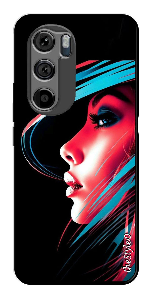 Elegant Woman Metal Mobile Case for Moto Edge 30 (Design No -86)