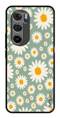 Floral Design Metal Mobile Case for Moto Edge 30 (Design No -87)