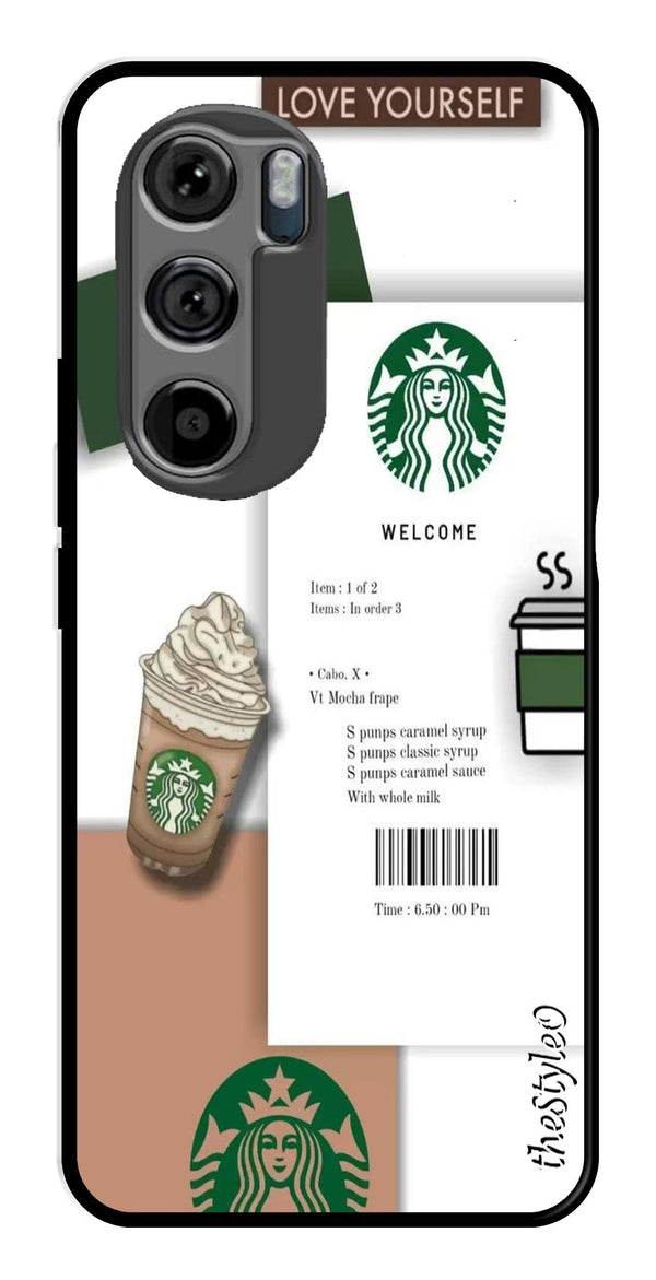 Starbucks Metal Mobile Case for Moto Edge 30 (Design No -91)