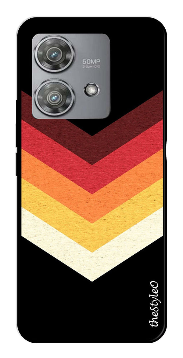 MultiColor Arrow Metal Mobile Case for Moto Edge 40 Neo 5G (Design No -04)