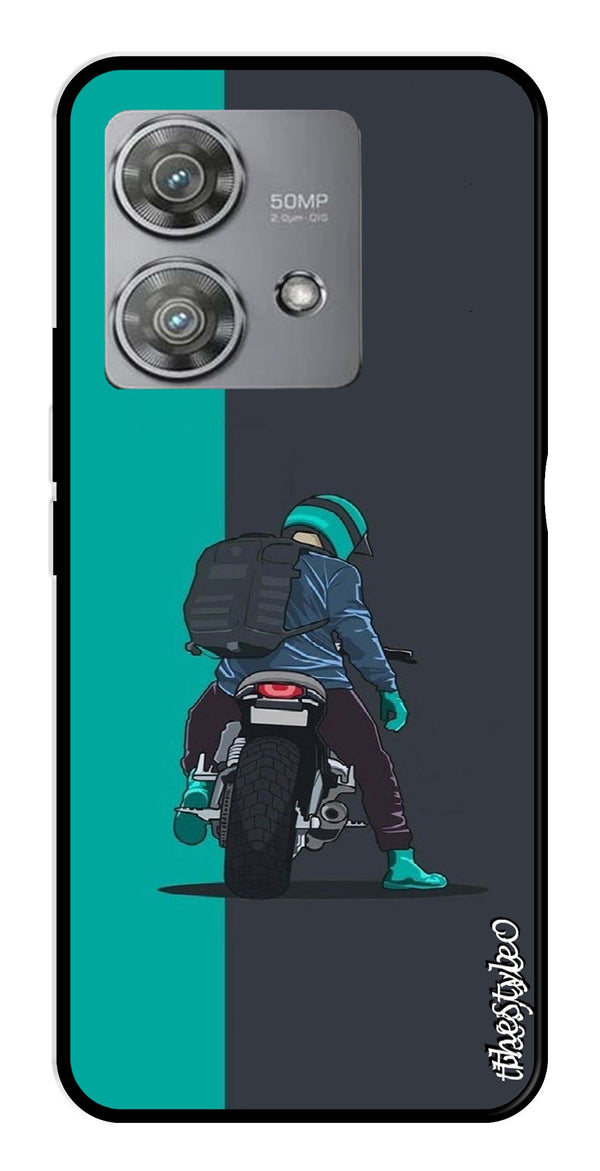 Bike Lover Metal Mobile Case for Moto Edge 40 Neo 5G (Design No -05)
