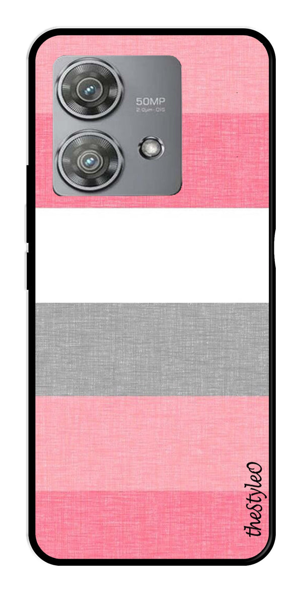 Hearts Pattern Metal Mobile Case for Moto Edge 40 Neo 5G (Design No -22)