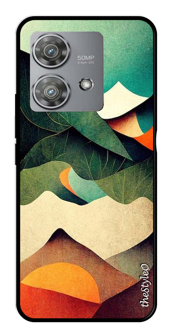 Owl Pattern Metal Mobile Case for Moto Edge 40 Neo 5G (Design No -42)