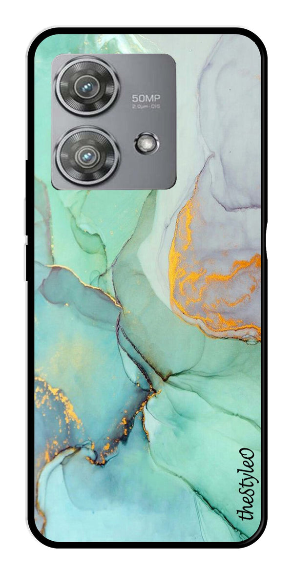 Orange Green Pattern Metal Mobile Case for Moto Edge 40 Neo 5G (Design No -45)