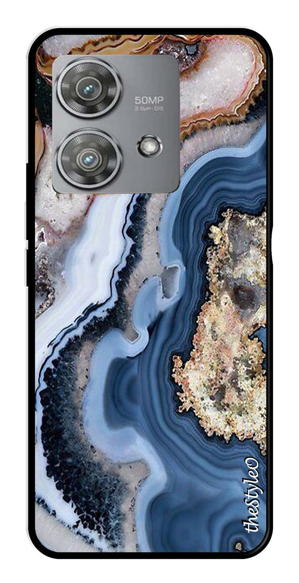 Floral Pattern Metal Mobile Case for Moto Edge 40 Neo 5G (Design No -52)