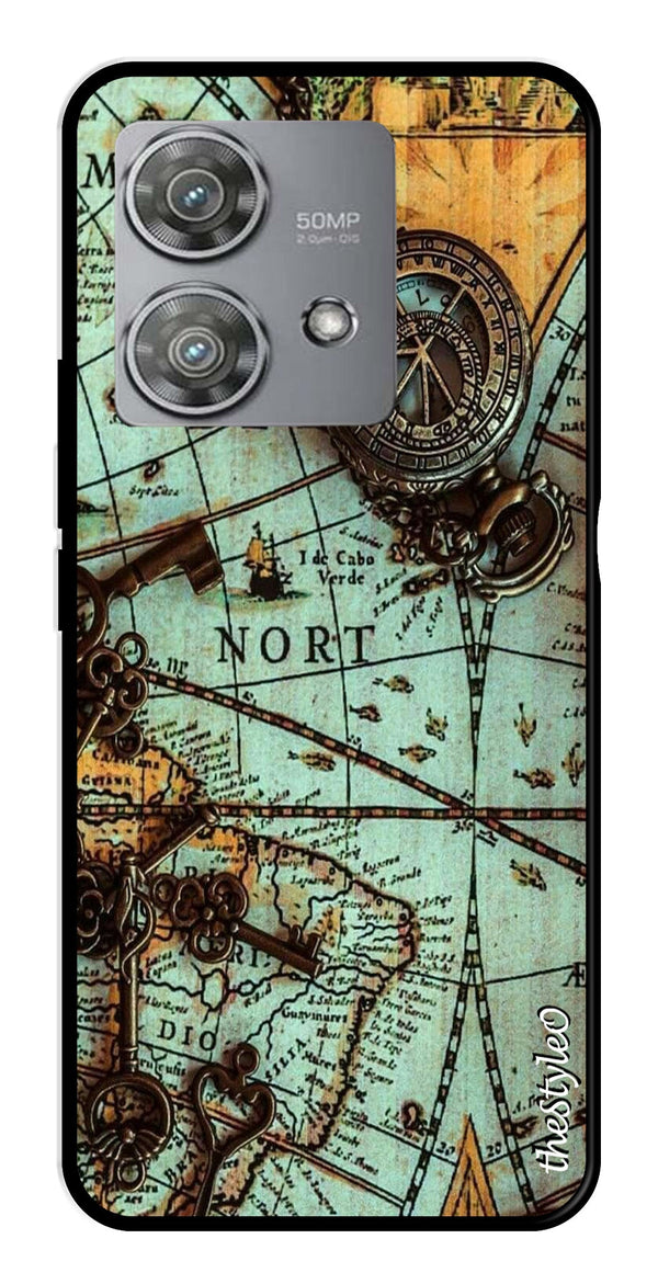 Marble Design Metal Mobile Case for Moto Edge 40 Neo 5G (Design No -53)