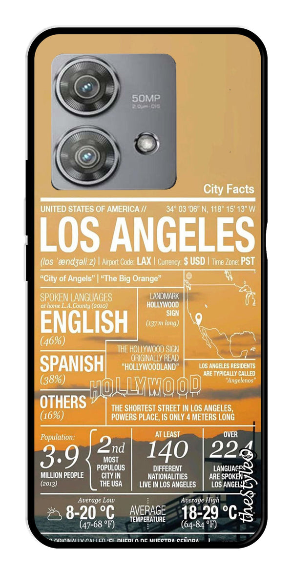 Los Angeles Metal Mobile Case for Moto Edge 40 Neo 5G (Design No -68)