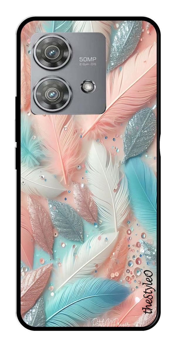 Feather Metal Mobile Case for Moto Edge 40 Neo 5G (Design No -84)
