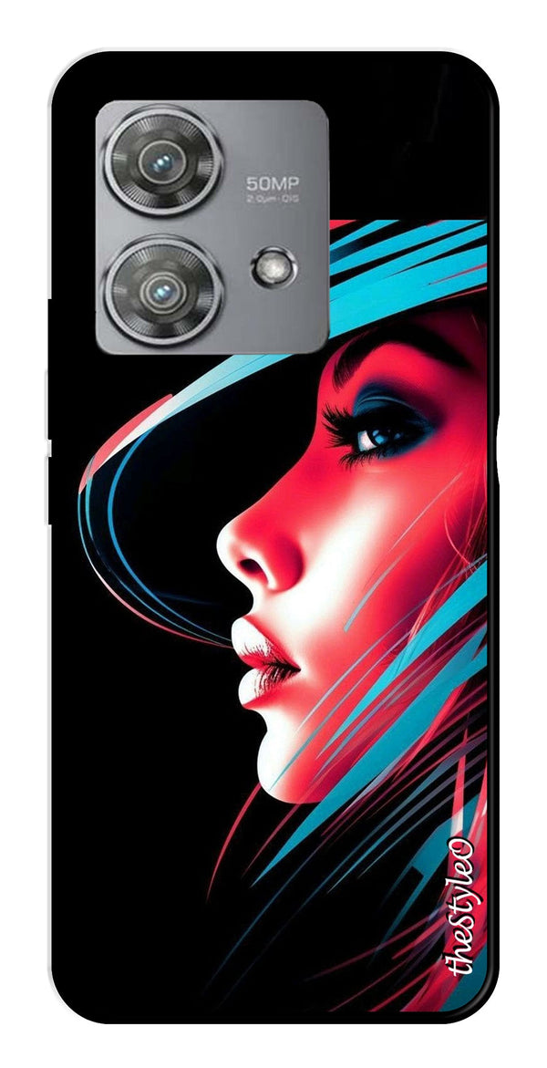 Elegant Woman Metal Mobile Case for Moto Edge 40 Neo 5G (Design No -86)