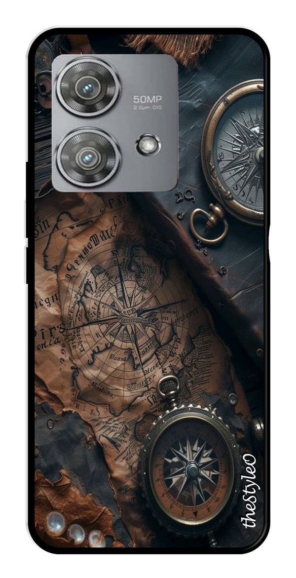 Vintage Compass Metal Mobile Case for Moto Edge 40 Neo 5G (Design No -90)
