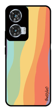 Muted Rainbow Metal Mobile Case for Moto Edge 50 Fusion 5G