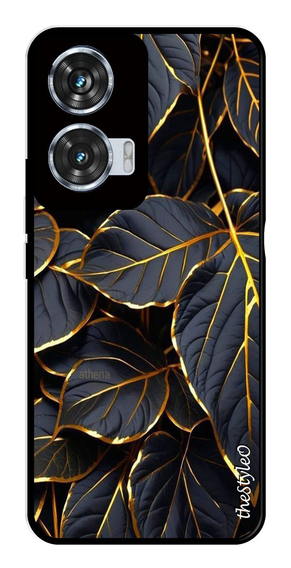 Gold Leaf Metal Mobile Case for Moto Edge 50 Fusion 5G (Design No -73)