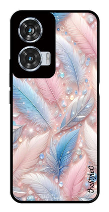 Feather Design Metal Mobile Case for Moto Edge 50 Fusion 5G