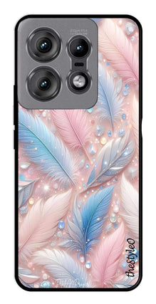 Feather Design Metal Mobile Case for Moto Edge 50 Pro 5G