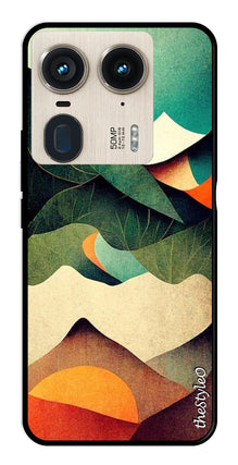 Owl Pattern Metal Mobile Case for Moto Edge 50 Ultra 5G