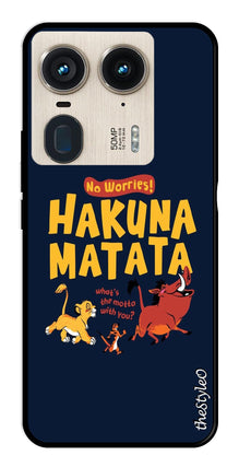 Hakuna Matata Metal Mobile Case for Moto Edge 50 Ultra 5G