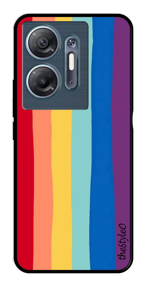 Rainbow MultiColor Metal Mobile Case for Infinix Hot 30 5G (Design No -03)