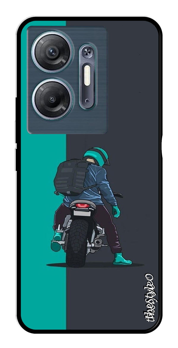 Bike Lover Metal Mobile Case for Infinix Hot 30 5G (Design No -05)
