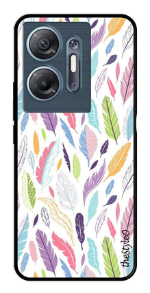 Colorful Feathers Metal Mobile Case for Infinix Hot 30 5G