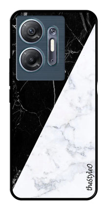 Black White Marble Design Metal Mobile Case for Infinix Hot 30 5G