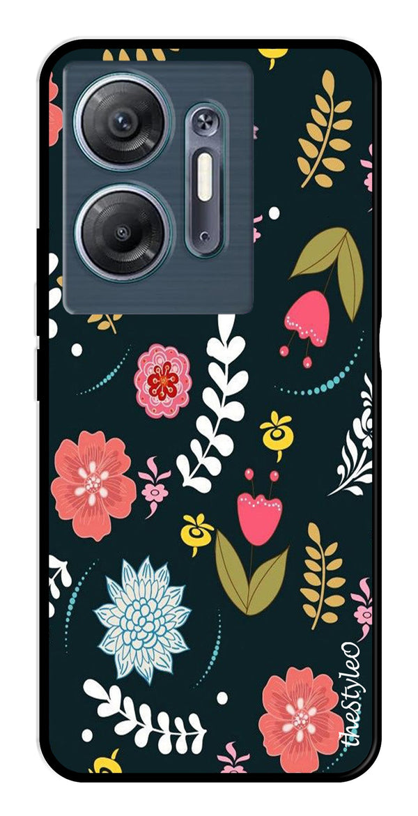 Floral Pattern2 Metal Mobile Case for Infinix Hot 30 5G (Design No -12)