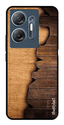 Wooden Design Metal Mobile Case for Infinix Hot 30 5G