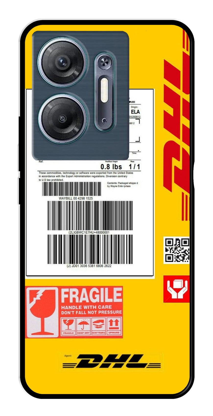 DHL Label Metal Mobile Case for Infinix Hot 30 5G (Design No -61)