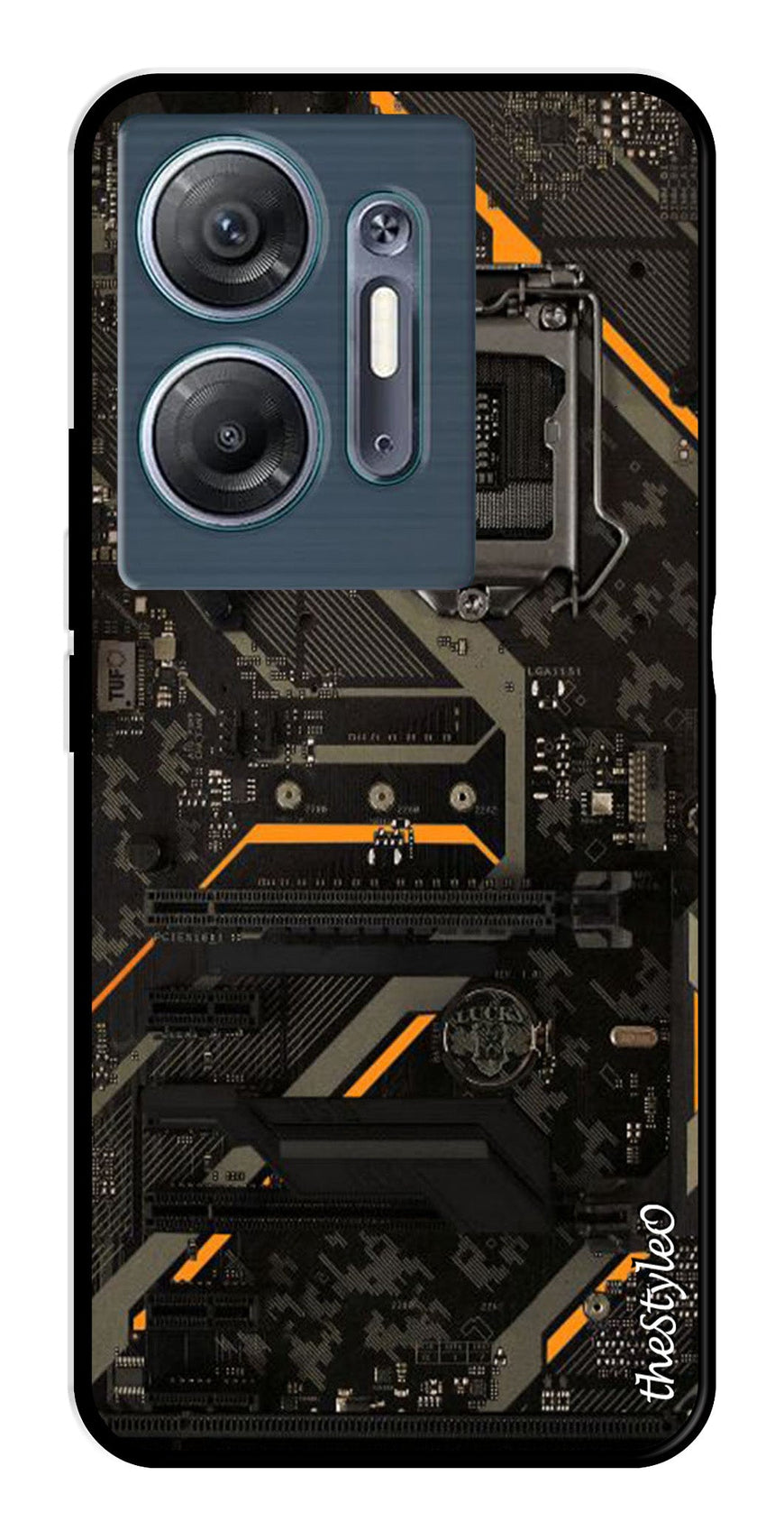 Circuit Design Metal Mobile Case for Infinix Hot 30 5G (Design No -63)