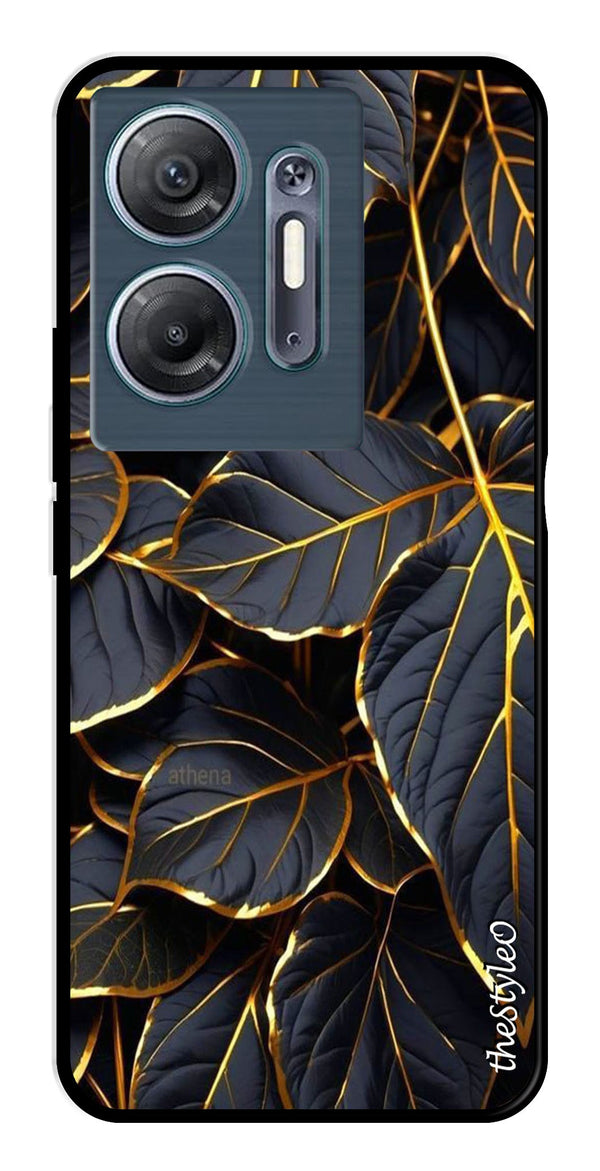 Gold Leaf Metal Mobile Case for Infinix Hot 30 5G (Design No -73)