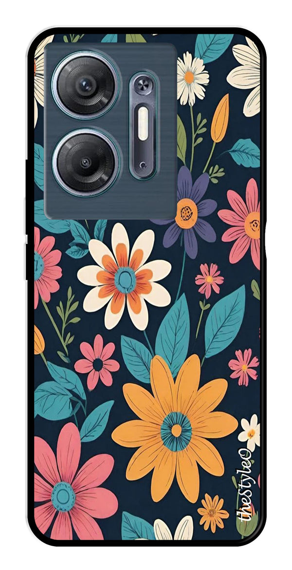 Colorful Abstract Metal Mobile Case for Infinix Hot 30 5G (Design No -76)