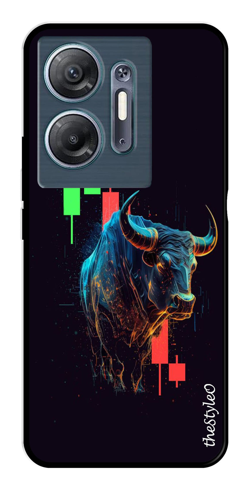 Stock Market Metal Mobile Case for Infinix Hot 30 5G (Design No -77)