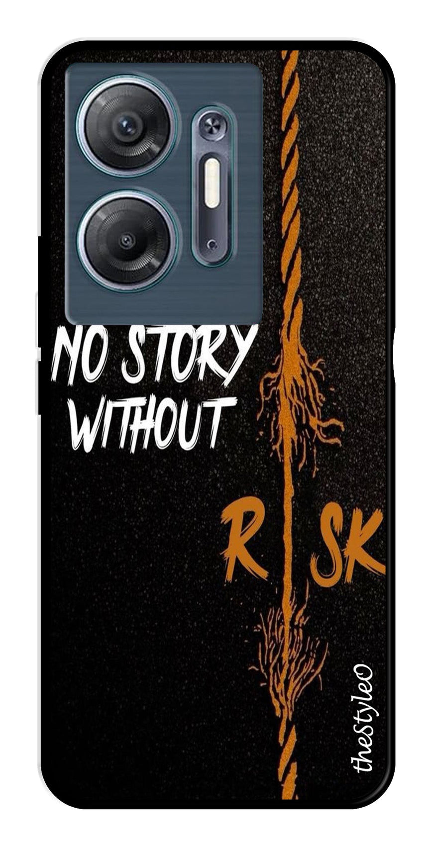 No Story without Risk Metal Mobile Case for Infinix Hot 30 5G (Design No -82)