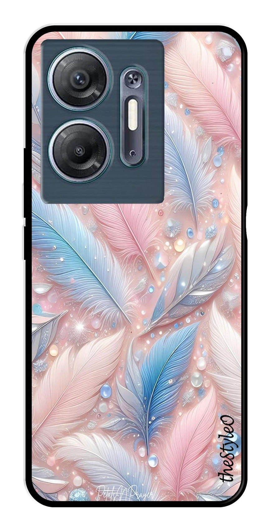 Feather Design Metal Mobile Case for Infinix Hot 30 5G (Design No -85)