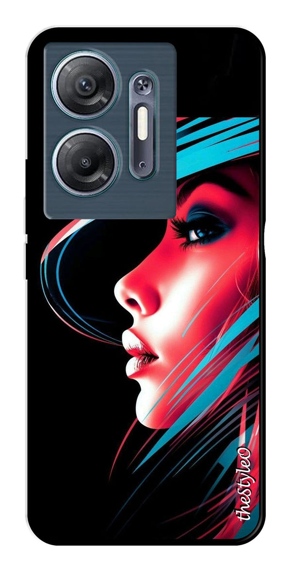 Elegant Woman Metal Mobile Case for Infinix Hot 30 5G (Design No -86)