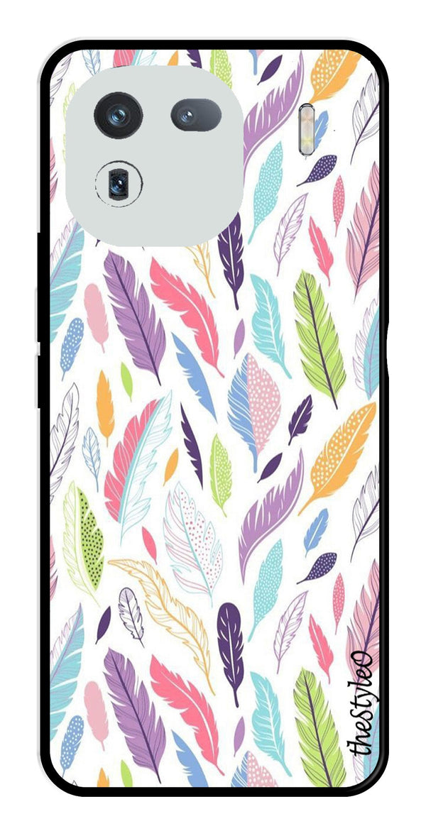 Colorful Feathers Metal Mobile Case for iQOO 12 5G (Design No -06)