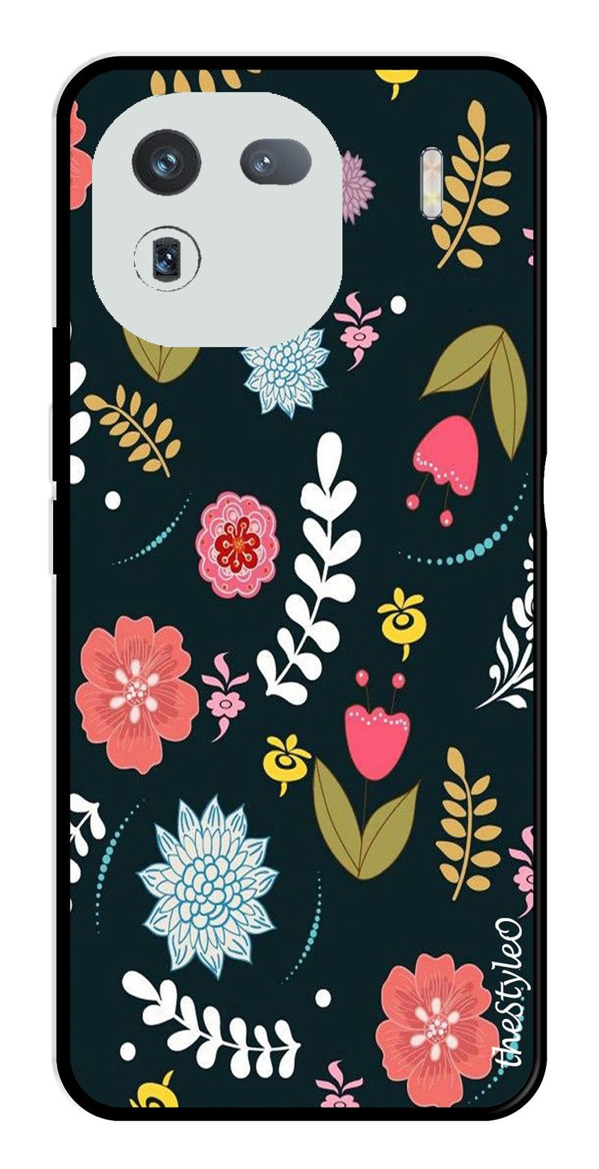 Floral Pattern2 Metal Mobile Case for iQOO 12 5G (Design No -12)