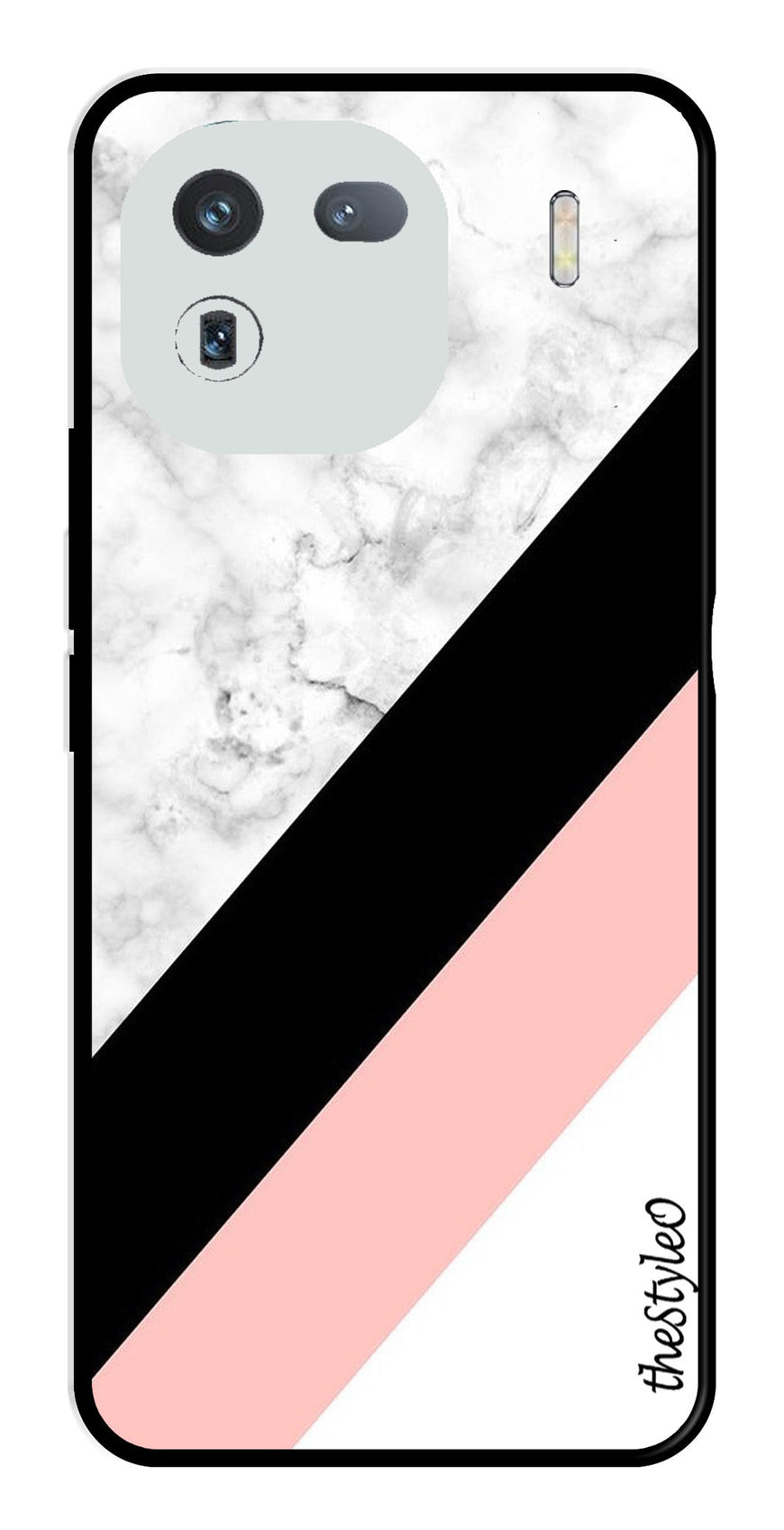 Pink Pattern Metal Mobile Case for iQOO 12 5G (Design No -23)