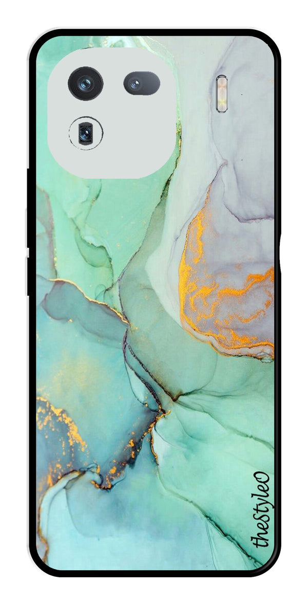 Orange Green Pattern Metal Mobile Case for iQOO 12 5G (Design No -45)