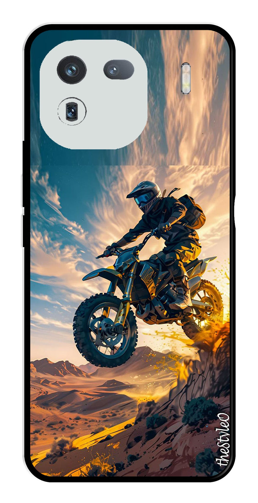 Bike Rider Metal Mobile Case for iQOO 12 5G (Design No -59)