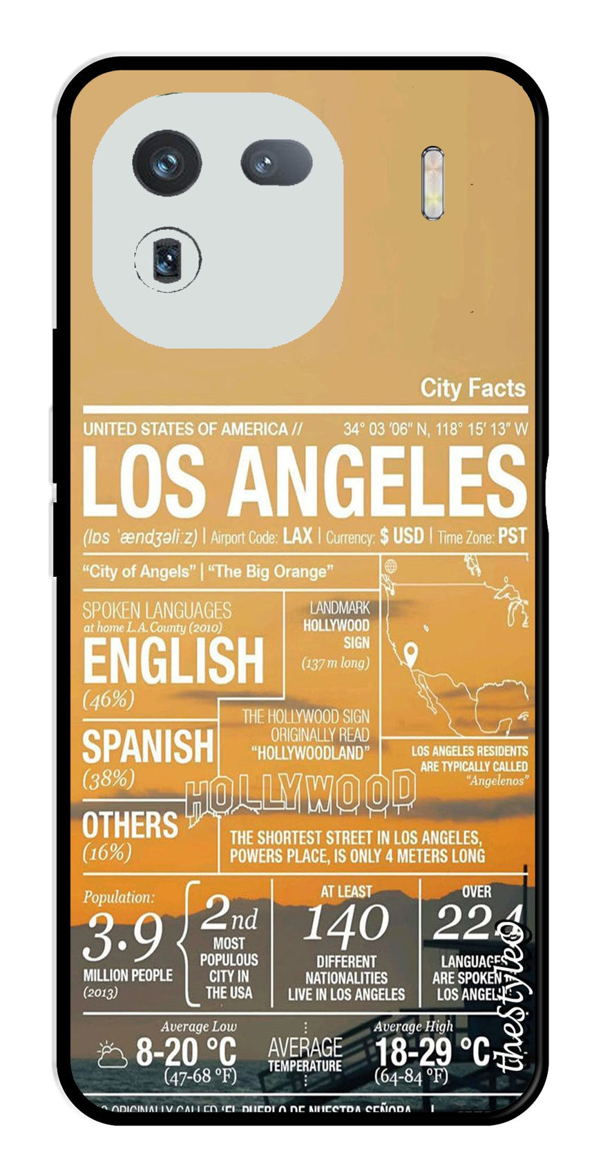 Los Angeles Metal Mobile Case for iQOO 12 5G (Design No -68)