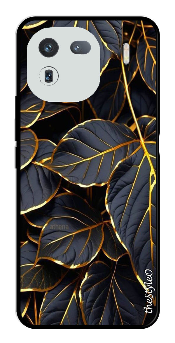 Gold Leaf Metal Mobile Case for iQOO 12 5G (Design No -73)