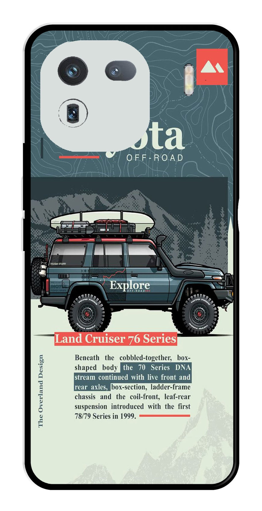 Land Cruiser Metal Mobile Case for iQOO 12 5G (Design No -78)