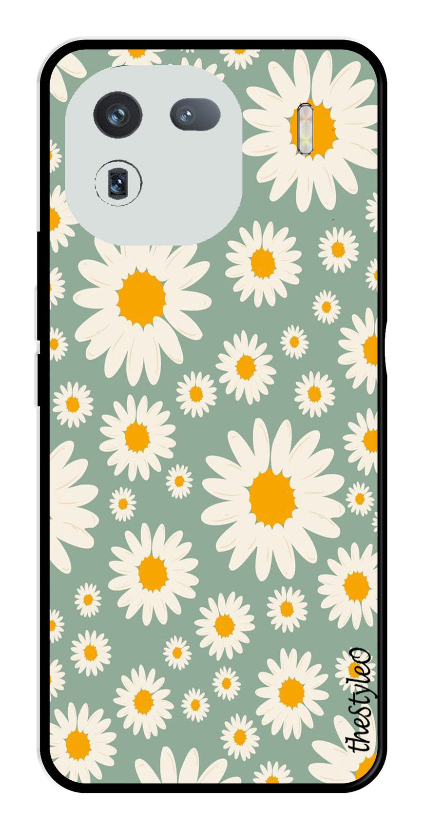 Floral Design Metal Mobile Case for iQOO 12 5G (Design No -87)
