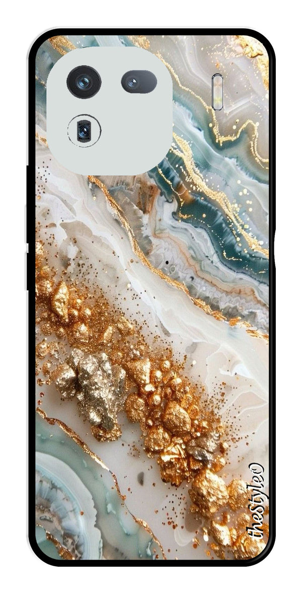 Marble Design Metal Mobile Case for iQOO 12 5G (Design No -92)