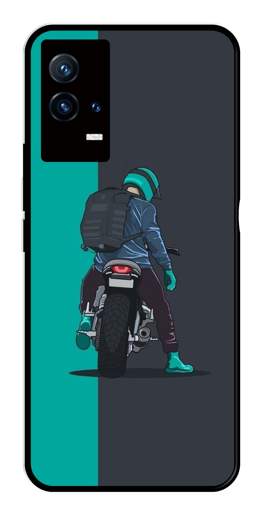 Bike Lover Metal Mobile Case for iQOO 8 5G   (Design No -05)