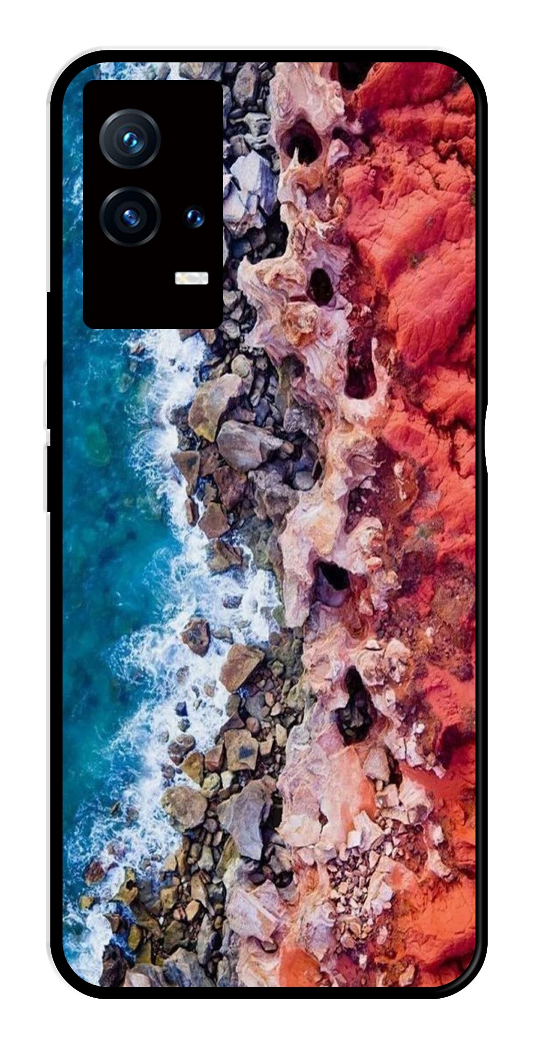 Sea Shore Metal Mobile Case for iQOO 8 5G   (Design No -18)
