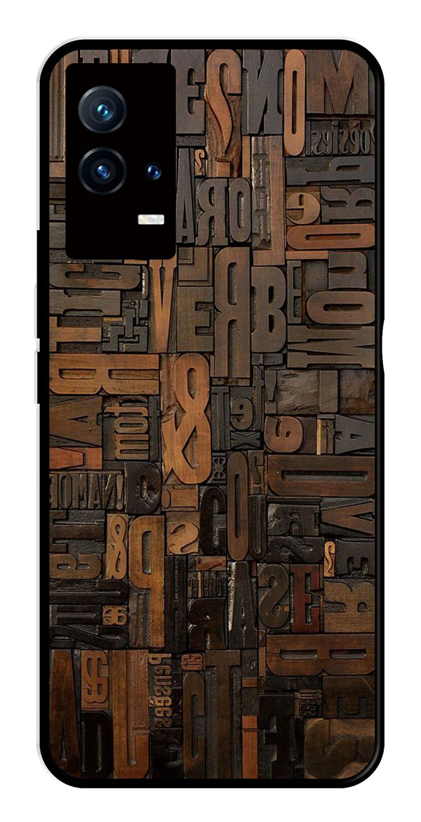 Alphabets Metal Mobile Case for iQOO 8 5G   (Design No -32)