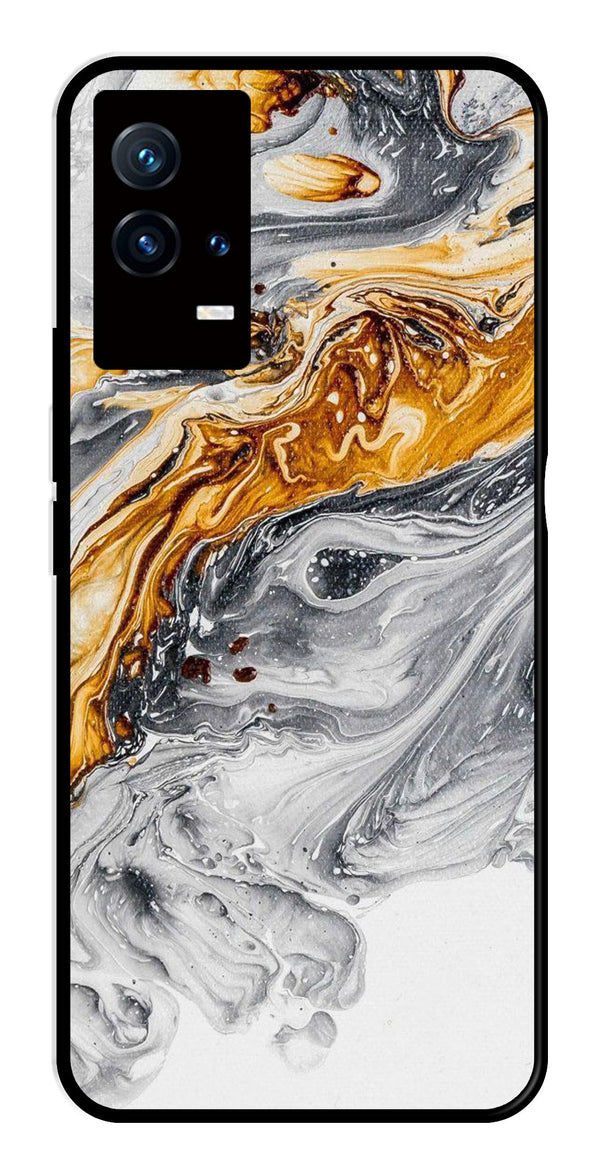 Marble Pattern Metal Mobile Case for iQOO 8 5G   (Design No -36)
